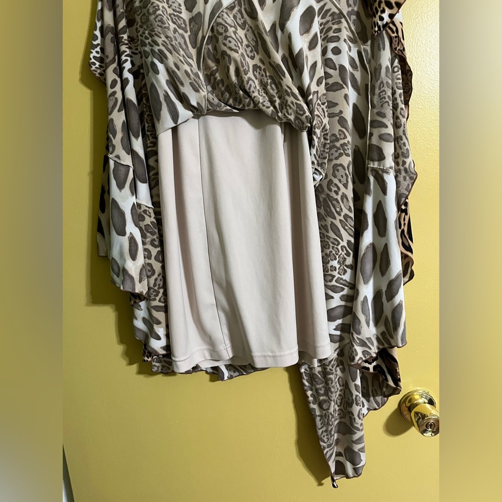 Newport News Leopard-Print Asymmetrical Slip Dress in Brown Tones - Picture 4 of 5